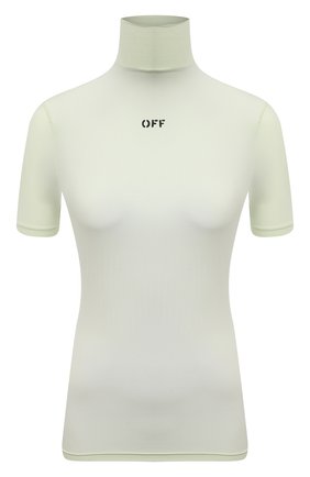 Женская водолазка OFF-WHITE светло-зеленого цвета по цене 27200 руб., арт. 0WAD137S21JER001 | Фото 1 Женская водолазка OFF-WHITE светло-зеленого цвета, арт. 0WAD137S21JER001 | Фото 1
