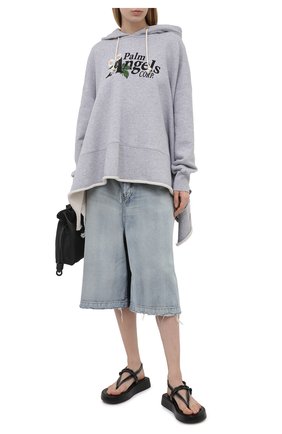 Женский хлопковое худи PALM ANGELS серого цвета по цене 78450 руб., арт. PWBC002S21FLE0010810 | Фото 2 Женский хлопковое худи PALM ANGELS серого цвета, арт. PWBC002S21FLE0010810 | Фото 2