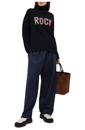 Женский шерстяной свитер ZADIG&VOLTAIRE темно-синего цвета по цене 34200 руб., арт. SKMF1113F | Фото 2 Женский шерстяной свитер ZADIG&VOLTAIRE темно-синего цвета, арт. SKMF1113F | Фото 2