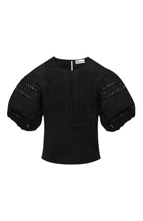 Женская хлопковая блузка REDVALENTINO черного цвета по цене 41450 руб., арт. VR0AA02R/5T0 | Фото 1 Женская хлопковая блузка REDVALENTINO черного цвета, арт. VR0AA02R/5T0 | Фото 1