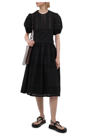 Женская хлопковая блузка REDVALENTINO черного цвета по цене 41450 руб., арт. VR0AA02R/5T0 | Фото 2 Женская хлопковая блузка REDVALENTINO черного цвета, арт. VR0AA02R/5T0 | Фото 2