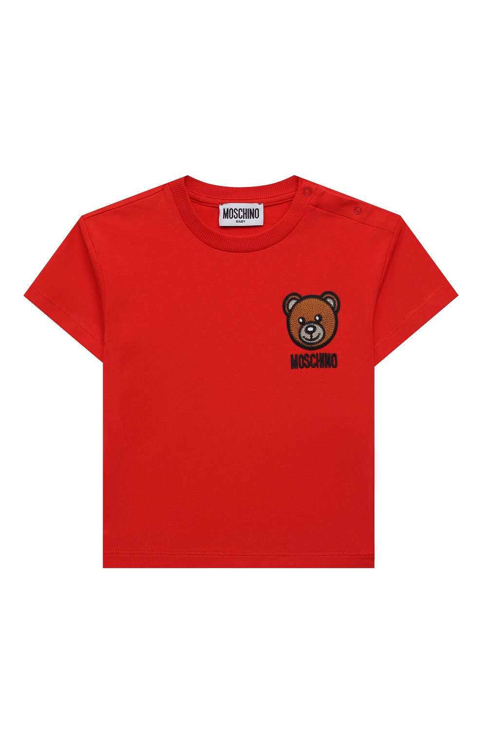 Детский хлопковая футболка MOSCHINO красного цвета, арт. MUM02E/LBA10 | Фото 1