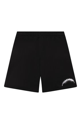 Детские хлопковые шорты SPRAYGROUND черного цвета по цене 8940 руб., арт. 21PESPY189 | Фото 2 Детские хлопковые шорты SPRAYGROUND черного цвета, арт. 21PESPY189 | Фото 2