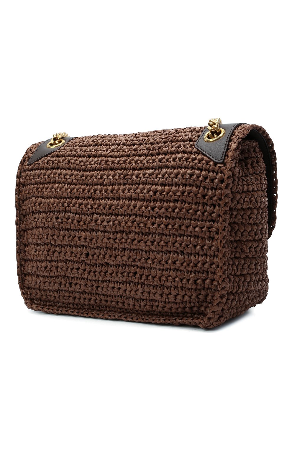 Женская сумка niki medium SAINT LAURENT коричневого цвета, арт. 633187/GG66W | Фото 4 (Сумки-технические: Сумки через плечо; Ремень/цепочка: С цепочкой, На ремешке; Размер: medium; Материал: Текстиль)