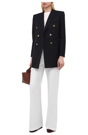 Женский шерстяной жакет SAINT LAURENT темно-синего цвета по цене 242000 руб., арт. 649084/Y5C05 | Фото 2 Женский шерстяной жакет SAINT LAURENT темно-синего цвета, арт. 649084/Y5C05 | Фото 2