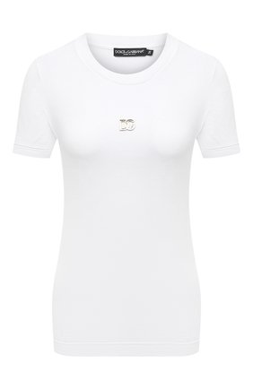 Женская хлопковая футболка DOLCE & GABBANA белого цвета по цене 36400 руб., арт. F8N08Z/FU7EQ | Фото 1 Женская хлопковая футболка DOLCE & GABBANA белого цвета, арт. F8N08Z/FU7EQ | Фото 1