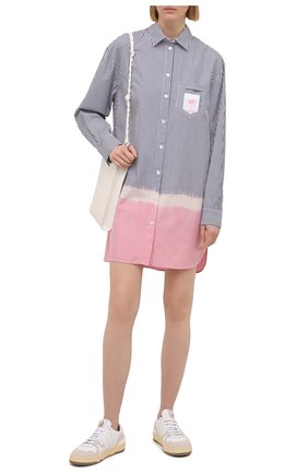 Женское хлопковое платье PALM ANGELS синего цвета по цене 57750 руб., арт. PWDB098S21FAB0014030 | Фото 2 Женское хлопковое платье PALM ANGELS синего цвета, арт. PWDB098S21FAB0014030 | Фото 2