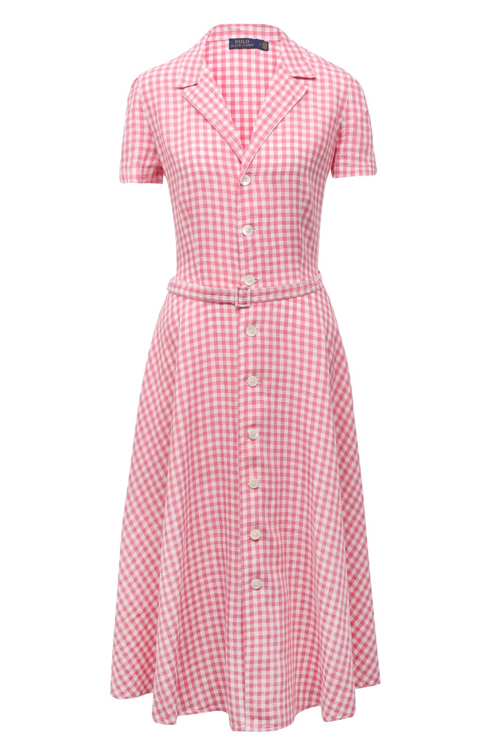Женское розовое льняное платье POLO RALPH LAUREN — купить за 29250 руб