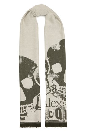 Женский шерстяной шарф ALEXANDER MCQUEEN хаки цвета по цене 19950 руб., арт. 658057/3200Q | Фото 1 Женский шерстяной шарф ALEXANDER MCQUEEN хаки цвета, арт. 658057/3200Q | Фото 1