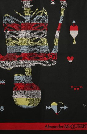 Женский шерстяной шарф ALEXANDER MCQUEEN черного цвета, арт. 656749/3200Q | Фото 2 (Материал: Шерсть, Текстиль)