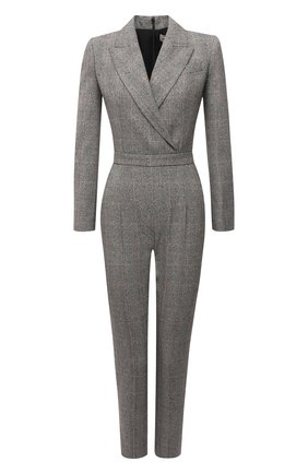 Женский шерстяной комбинезон ALEXANDER MCQUEEN серого цвета по цене 228000 руб., арт. 649775/QJAB0 | Фото 1 Женский шерстяной комбинезон ALEXANDER MCQUEEN серого цвета, арт. 649775/QJAB0 | Фото 1 (Рукава: Длинные; Материал подклада: Синтетический материал; Материал внешний: Шерсть; Стили: Классический; Случай: Повседневный; Длина (брюки, джинсы): Стандартные)