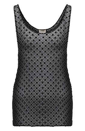 Женский топ из вискозы и шелка SAINT LAURENT черно-белого цвета по цене 68900 руб., арт. 641046/Y5C68 | Фото 1 Женский топ из вискозы и шелка SAINT LAURENT черно-белого цвета, арт. 641046/Y5C68 | Фото 1