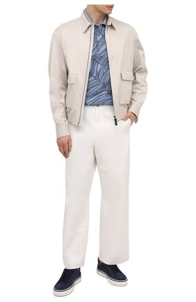 Мужское хлопковое поло ERMENEGILDO ZEGNA синего цвета по цене 52950 руб., арт. UW321/745L | Фото 2 Мужское хлопковое поло ERMENEGILDO ZEGNA синего цвета, арт. UW321/745L | Фото 2
