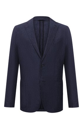 Мужской льняной пиджак ERMENEGILDO ZEGNA темно-синего цвета по цене 182000 руб., арт. UUC73/SLR | Фото 1 Мужской льняной пиджак ERMENEGILDO ZEGNA темно-синего цвета, арт. UUC73/SLR | Фото 1