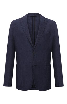 Мужской льняной пиджак ERMENEGILDO ZEGNA темно-синего цвета по цене 232000 руб., арт. UUC73/SLR | Фото 1