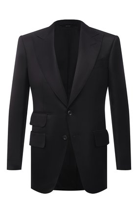 Мужской пиджак из вискозы TOM FORD черного цвета по цене 323000 руб., арт. 979R07/11ML40 | Фото 1