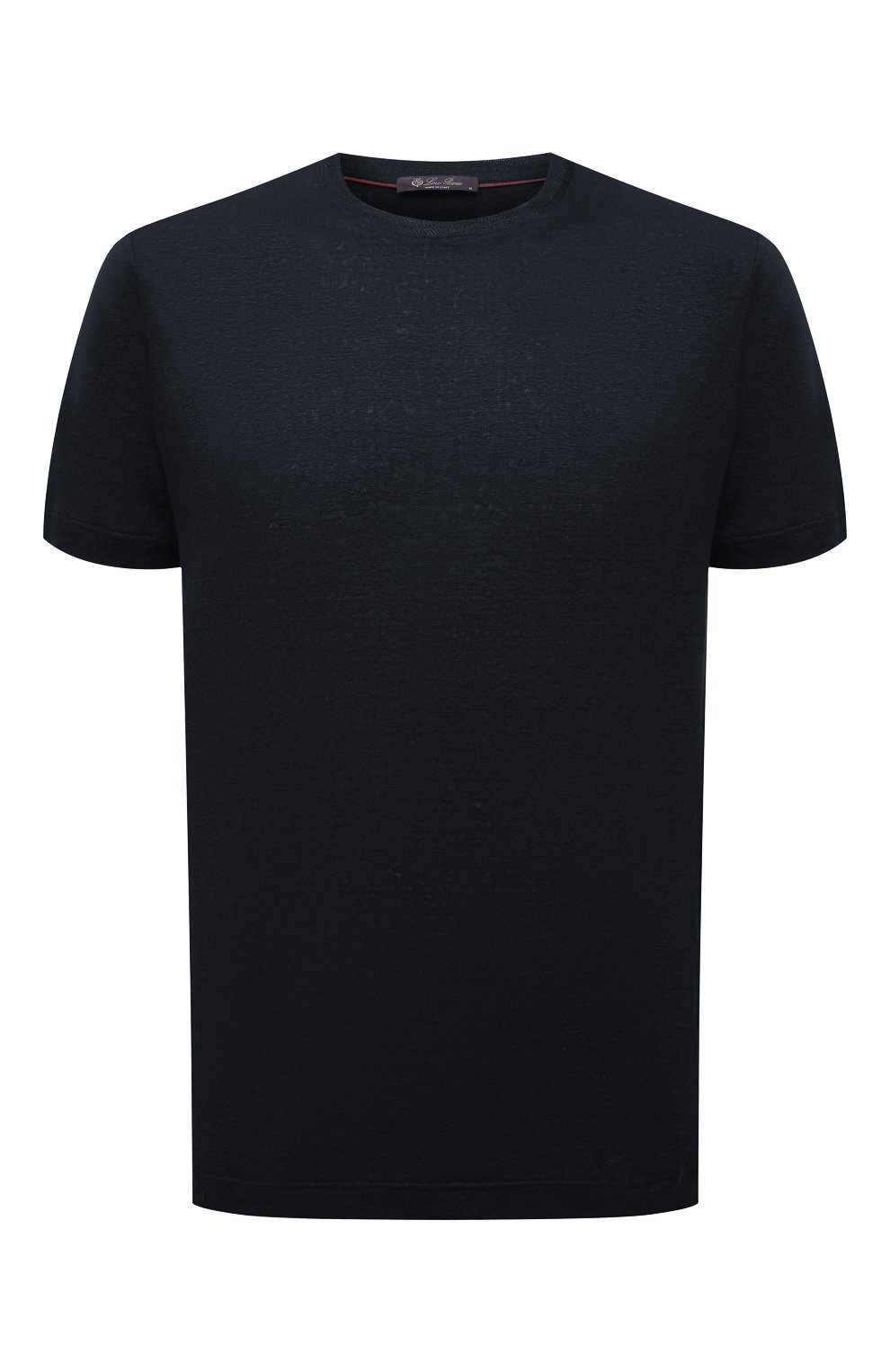 Мужская льняная футболка LORO PIANA темно-синего цвета, арт. FAL5748 | Фото 1 (Принт: Без принта; Рукава: Короткие; Длина (для топов): Стандартные; Региональные ограничения белый список (Axapta Mercury): RU; Материал внешний: Лен; Стили: Кэжуэл)