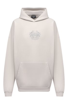 Мужской хлопковое худи BALENCIAGA светло-серого цвета по цене 67450 руб., арт. 620973/TKV72 | Фото 1 Мужской хлопковое худи BALENCIAGA светло-серого цвета, арт. 620973/TKV72 | Фото 1 (Рукава: Длинные; Материал внешний: Хлопок; Длина (для топов): Удлиненные; Мужское Кросс-КТ: Худи-одежда; Принт: С принтом; Стили: Гранж)