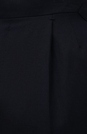 Мужские брюки из шерсти и льна ERMENEGILDO ZEGNA темно-синего цвета, арт. 918F05/75FA12 | Фото 5 (Материал внешний: Шерсть, Лен; Длина (брюки, джинсы): Стандартные; Стили: Классический; Случай: Формальный; Материал подклада: Вискоза)