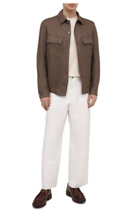 Мужская льняная рубашка ERMENEGILDO ZEGNA коричневого цвета по цене 51250 руб., арт. UWX34/S0T2 | Фото 2 Мужская льняная рубашка ERMENEGILDO ZEGNA коричневого цвета, арт. UWX34/S0T2 | Фото 2