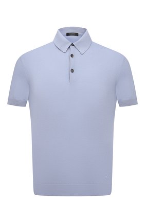 Мужское хлопковое поло ERMENEGILDO ZEGNA голубого цвета по цене 59950 руб., арт. UUC90/C32 | Фото 1 Мужское хлопковое поло ERMENEGILDO ZEGNA голубого цвета, арт. UUC90/C32 | Фото 1