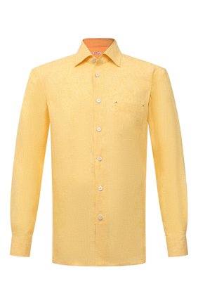 Мужская льняная рубашка KITON желтого цвета по цене 51600 руб., арт. UMCNERH0768503 | Фото 1 Мужская льняная рубашка KITON желтого цвета, арт. UMCNERH0768503 | Фото 1 (Рукава: Длинные; Материал внешний: Лен; Длина (для топов): Стандартные; Случай: Повседневный; Рубашки М: Slim Fit; Манжеты: На пуговицах; Принт: Однотонные; Воротник: Акула; Стили: Кэжуэл; Региональные ограничения белый список (Axapta Mercury): RU)