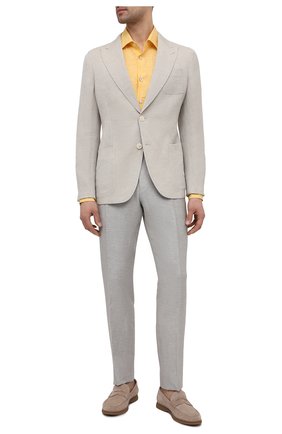 Мужская льняная рубашка KITON желтого цвета по цене 51600 руб., арт. UMCNERH0768503 | Фото 2 Мужская льняная рубашка KITON желтого цвета, арт. UMCNERH0768503 | Фото 2 (Рукава: Длинные; Материал внешний: Лен; Длина (для топов): Стандартные; Случай: Повседневный; Рубашки М: Slim Fit; Манжеты: На пуговицах; Принт: Однотонные; Воротник: Акула; Стили: Кэжуэл; Региональные ограничения белый список (Axapta Mercury): RU)