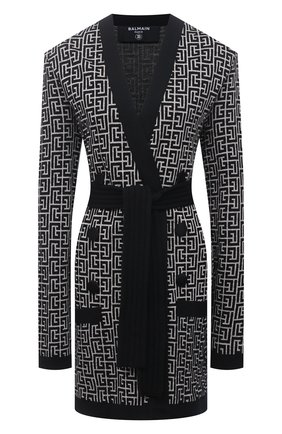 Женский кардиган из шерсти и льна BALMAIN черно-белого цвета по цене 159000 руб., арт. VF0KN000/K256 | Фото 1 Женский кардиган из шерсти и льна BALMAIN черно-белого цвета, арт. VF0KN000/K256 | Фото 1