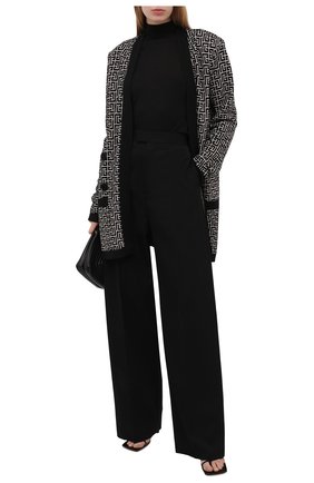 Женский кардиган из шерсти и льна BALMAIN черно-белого цвета по цене 159000 руб., арт. VF0KN000/K256 | Фото 2 Женский кардиган из шерсти и льна BALMAIN черно-белого цвета, арт. VF0KN000/K256 | Фото 2