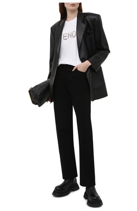 Женская хлопковая футболка FENDI белого цвета по цене 59900 руб., арт. FS7375 AFLT | Фото 2 Женская хлопковая футболка FENDI белого цвета, арт. FS7375 AFLT | Фото 2