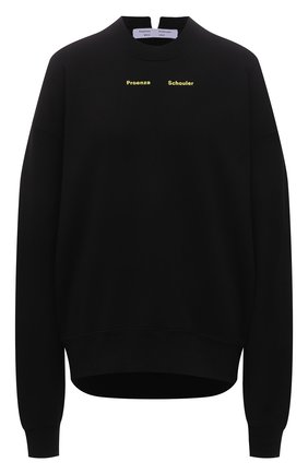 Женский хлопковый свитшот PROENZA SCHOULER WHITE LABEL черного цвета по цене 23700 руб., арт. WL2114144-JC138 | Фото 1 Женский хлопковый свитшот PROENZA SCHOULER WHITE LABEL черного цвета, арт. WL2114144-JC138 | Фото 1