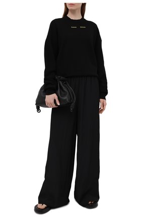 Женский хлопковый свитшот PROENZA SCHOULER WHITE LABEL черного цвета по цене 23700 руб., арт. WL2114144-JC138 | Фото 2 Женский хлопковый свитшот PROENZA SCHOULER WHITE LABEL черного цвета, арт. WL2114144-JC138 | Фото 2