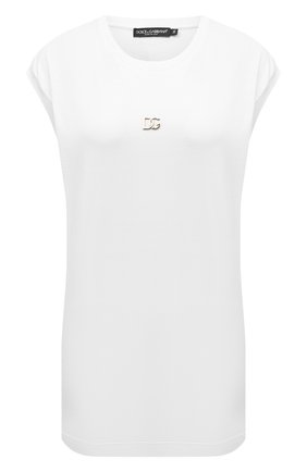 Женская хлопковая футболка DOLCE & GABBANA белого цвета по цене 36400 руб., арт. F8M69Z/FU7EQ | Фото 1 Женская хлопковая футболка DOLCE & GABBANA белого цвета, арт. F8M69Z/FU7EQ | Фото 1