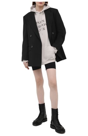 Женский хлопковое худи BALENCIAGA светло-серого цвета по цене 79950 руб., арт. 651799/TKV85 | Фото 2 Женский хлопковое худи BALENCIAGA светло-серого цвета, арт. 651799/TKV85 | Фото 2