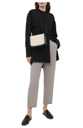 Женские льняные брюки EMPORIO ARMANI светло-серого цвета по цене 41600 руб., арт. 0NP4LT/02061 | Фото 2 Женские льняные брюки EMPORIO ARMANI светло-серого цвета, арт. 0NP4LT/02061 | Фото 2