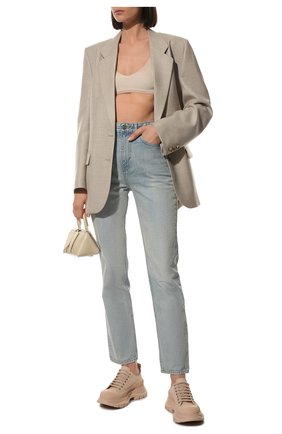 Женские текстильные ботинки tread slick ALEXANDER MCQUEEN бежевого цвета по цене 52950 руб., арт. 611705/W4MV2 | Фото 2 Женские текстильные ботинки tread slick ALEXANDER MCQUEEN бежевого цвета, арт. 611705/W4MV2 | Фото 2