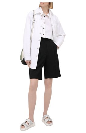 Женские кожаные шлепанцы ALEXANDER MCQUEEN белого цвета по цене 57800 руб., арт. 650785/WHXZE | Фото 2 Женские кожаные шлепанцы ALEXANDER MCQUEEN белого цвета, арт. 650785/WHXZE | Фото 2 (Подошва: Платформа; Материал внутренний: Натуральная кожа)