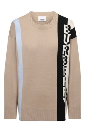 Женский шерстяной пуловер BURBERRY бежевого цвета по цене 55550 руб., арт. 8039185 | Фото 1 Женский шерстяной пуловер BURBERRY бежевого цвета, арт. 8039185 | Фото 1