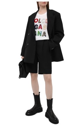 Женская хлопковая футболка DOLCE & GABBANA белого цвета по цене 73050 руб., арт. F8N17Z/G7YMQ | Фото 2 Женская хлопковая футболка DOLCE & GABBANA белого цвета, арт. F8N17Z/G7YMQ | Фото 2
