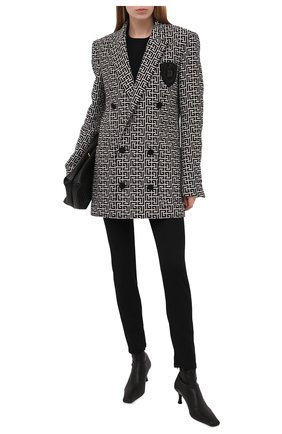 Женские шерстяные брюки BALMAIN черного цвета по цене 84400 руб., арт. VF0PD010/W097 | Фото 2 Женские шерстяные брюки BALMAIN черного цвета, арт. VF0PD010/W097 | Фото 2