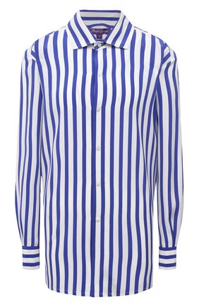 Женская шелковая рубашка RALPH LAUREN синего цвета по цене 109000 руб., арт. 290840856 | Фото 1 Женская шелковая рубашка RALPH LAUREN синего цвета, арт. 290840856 | Фото 1