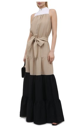 Женское льняное платье KITON бежевого цвета по цене 187500 руб., арт. D51367H06617 | Фото 2 Женское льняное платье KITON бежевого цвета, арт. D51367H06617 | Фото 2
