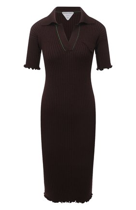 Женское шерстяное платье BOTTEGA VENETA коричневого цвета по цене 132500 руб., арт. 656278/V0QZ0 | Фото 1 Женское шерстяное платье BOTTEGA VENETA коричневого цвета, арт. 656278/V0QZ0 | Фото 1