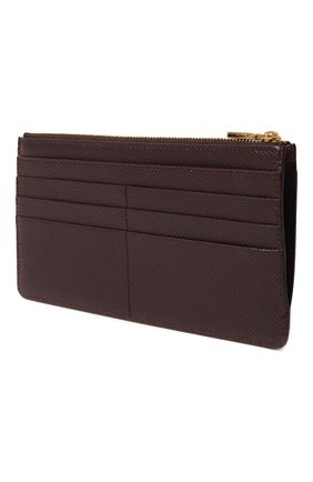 Женский кожаный футляр для кредитных карт DOLCE & GABBANA темно-бордового цвета, арт. BI1265/A1001 | Фото 2 (Материал: Натуральная кожа)