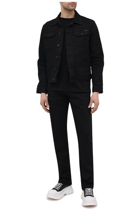 Мужская джинсовая куртка TOM FORD черного цвета, арт. BWJ50/TFD116 | Фото 2 (Материал внешний: Хлопок, Деним; Рукава: Длинные; Длина (верхняя одежда): Короткие; Кросс-КТ: Куртка, Деним; Стили: Кэжуэл)
