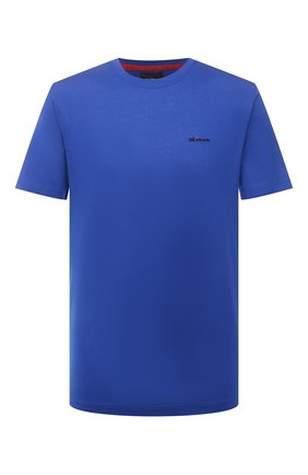 Мужская хлопковая футболка KITON синего цвета, арт. UK1274 | Фото 1 (Длина (для топов): Стандартные; Материал внешний: Хлопок; Принт: Без принта; Стили: Кэжуэл; Рукава: Короткие)