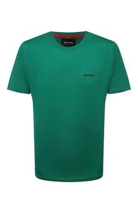 Мужская хлопковая футболка KITON зеленого цвета, арт. UK1274 | Фото 1 (Материал внешний: Хлопок; Длина (для топов): Стандартные; Принт: Без принта; Рукава: Короткие; Стили: Кэжуэл; Региональные ограничения белый список (Axapta Mercury): RU)
