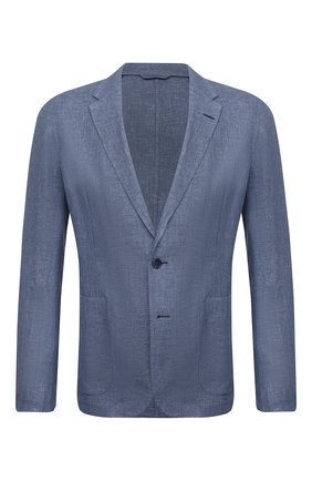 Мужской пиджак изо льна и шелка ERMENEGILDO ZEGNA голубого цвета по цене 195000 руб., арт. 949544/1DJSS0 | Фото 1 Мужской пиджак изо льна и шелка ERMENEGILDO ZEGNA голубого цвета, арт. 949544/1DJSS0 | Фото 1