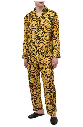 Мужская шелковая сорочка VERSACE желтого цвета по цене 113500 руб., арт. AUU05060/A232999 | Фото 2 Мужская шелковая сорочка VERSACE желтого цвета, арт. AUU05060/A232999 | Фото 2