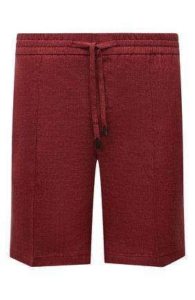 Мужские льняные шорты BRIONI бордового цвета по цене 66400 руб., арт. RPP10L/P6114/NEW SIDNEY | Фото 1 Мужские льняные шорты BRIONI бордового цвета, арт. RPP10L/P6114/NEW SIDNEY | Фото 1 (Материал внешний: Лен; Длина Шорты М: До колена; Принт: Без принта; Мужское Кросс-КТ: Шорты-одежда; Стили: Кэжуэл; Региональные ограничения белый список (Axapta Mercury): RU; Случай: Повседневный)